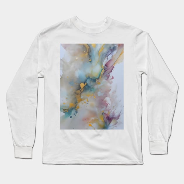 Alcohol Ink Cloud Long Sleeve T-Shirt by puravidavisions